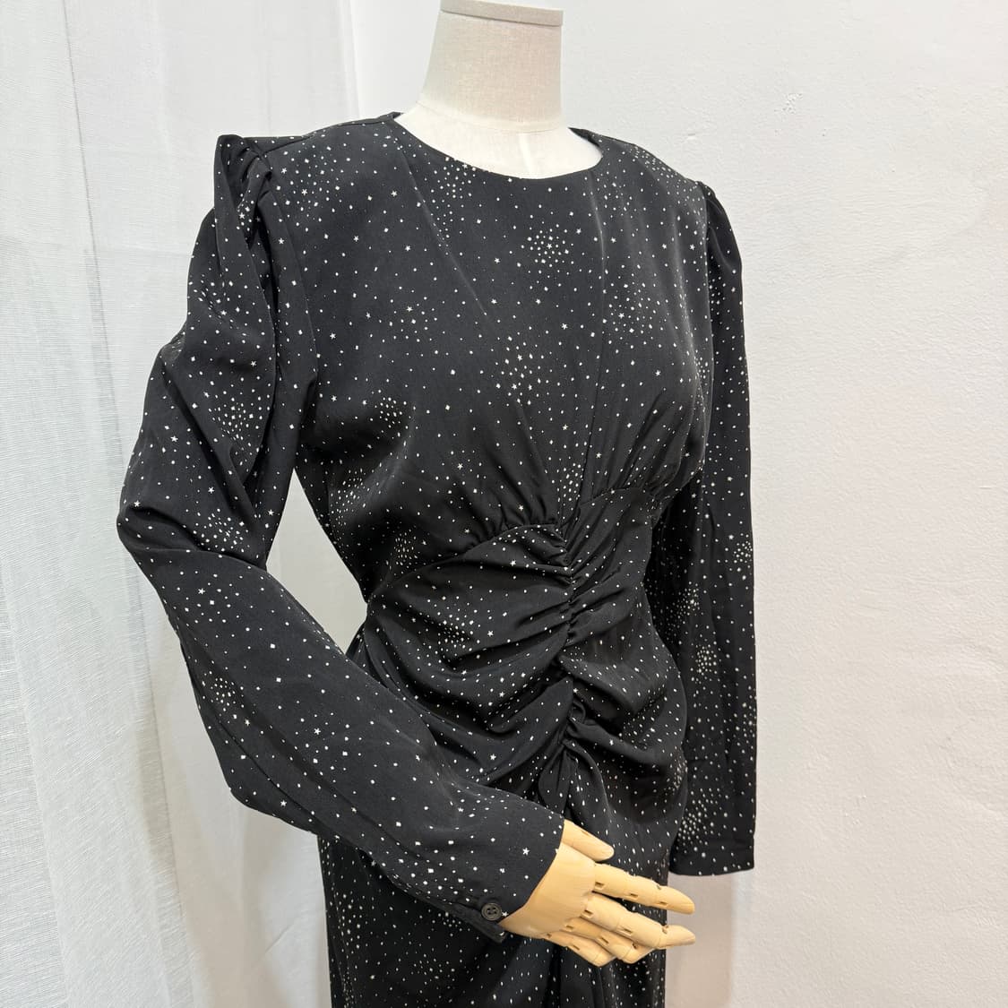 leau셔링 드레이핑 꼬임 블랙롱원피스 하객원피스 3721 상품이미지2