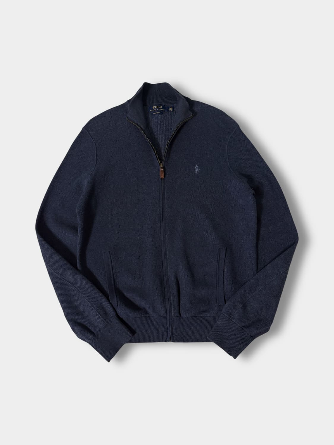 폴로 랄프로렌 루즈핏 신형라벨 인디고 블루 피마 코튼 니트 집업 상품이미지1