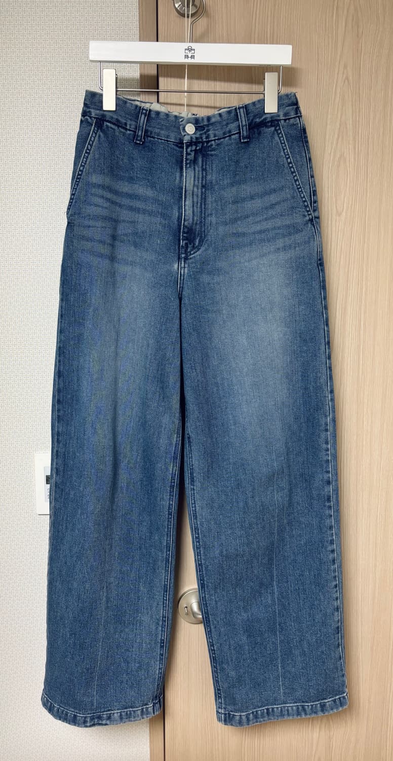 (1) 어나더오피스 하프 밴딩 데님 팬츠 인디고 상품이미지1