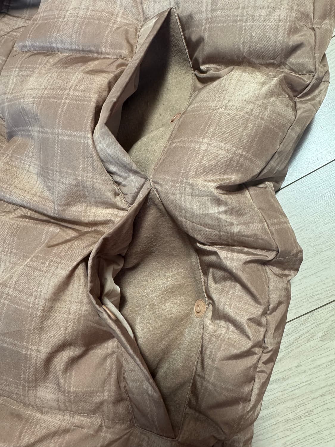 스컬프터 덕다운 체크 롱패딩 상품이미지5