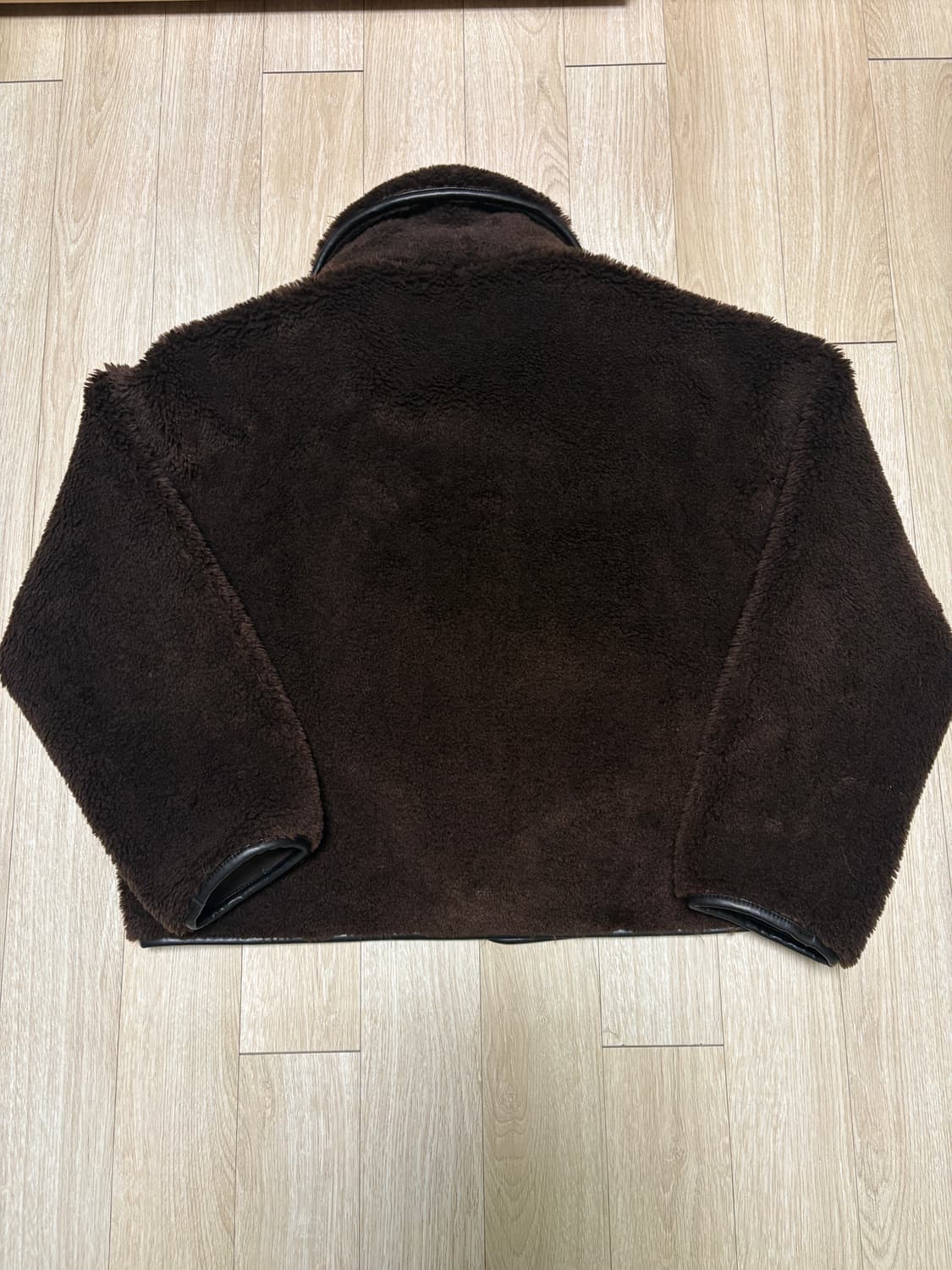 쉬즈미스 인조가죽 무스탕 하프자켓 다크브라운 55 상품이미지2