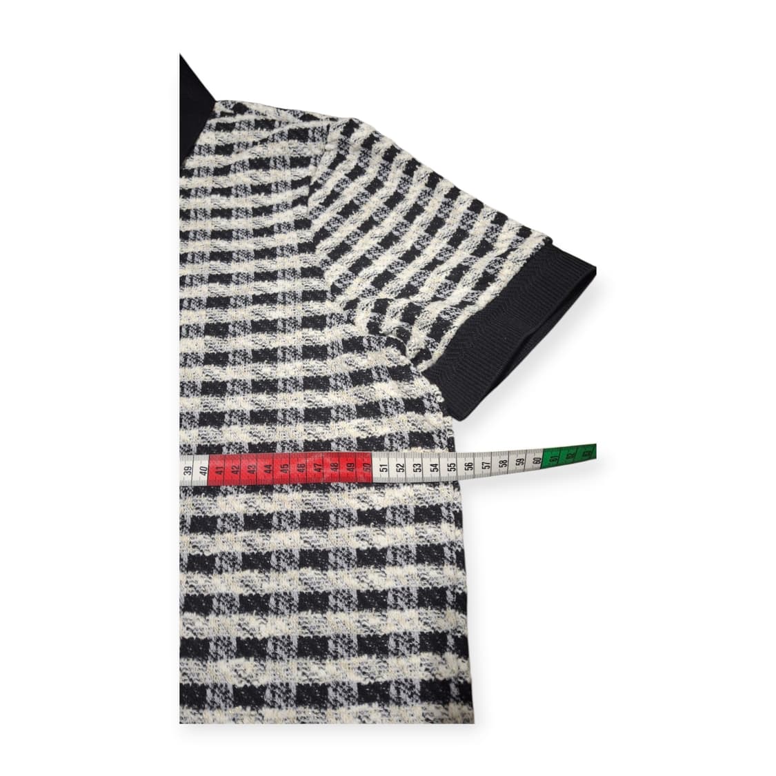 L)트위드 감성 니트 셋업 체크 패턴 카라 니트 상하의 세트 상품이미지5