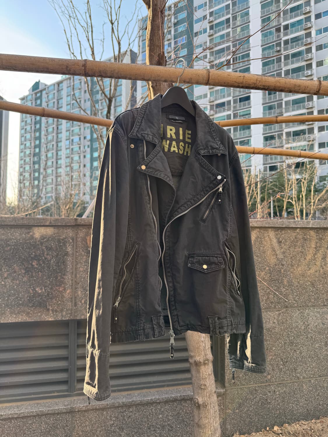 아이리 워시 코튼 라이더자켓 상품이미지1