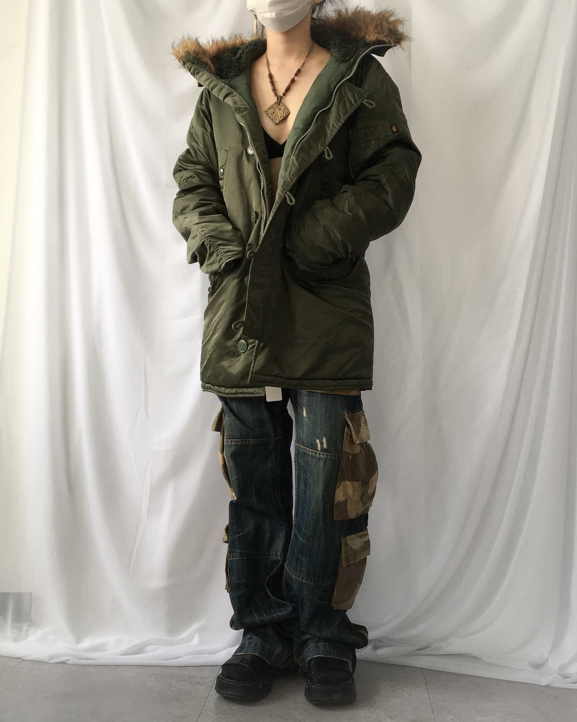 Alpha industries fake fur hood khaki jum 상품이미지7