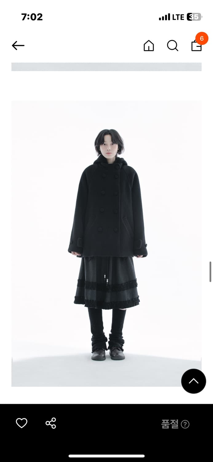 허그유어스킨 후디드 하프 코트 블랙 후드하프코트 상품이미지3