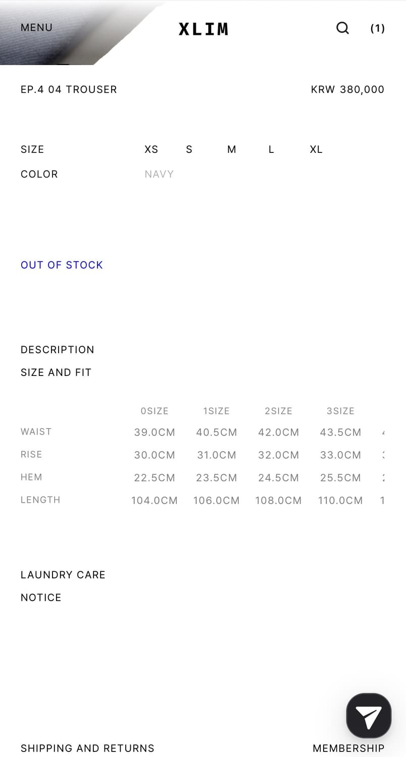 xlim ep.4 04 trouser 판매합니다. 상품이미지6