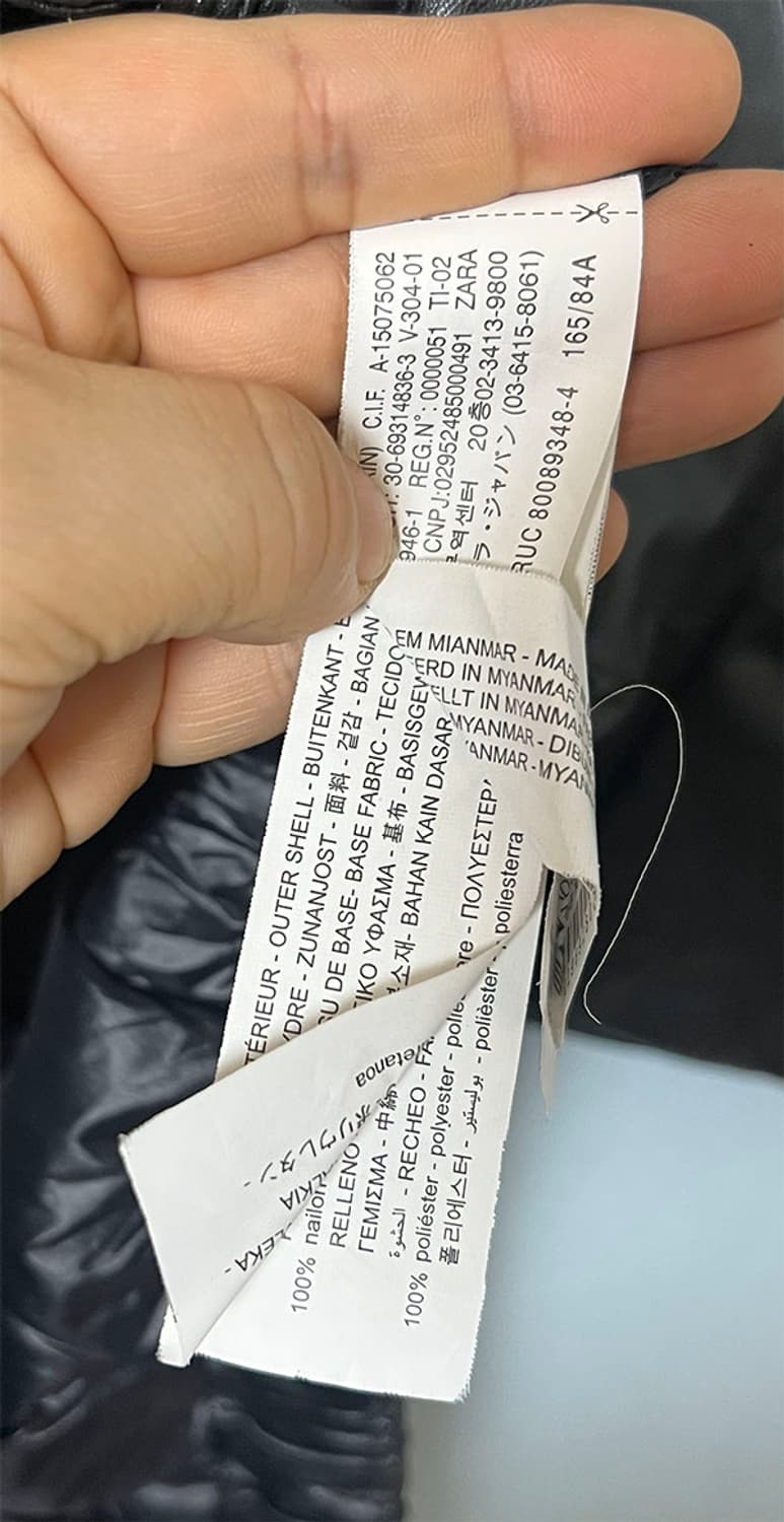 ZARA 페이크레더 여자 패딩 웰론 크롭 오버핏 S 90 55 상품이미지4