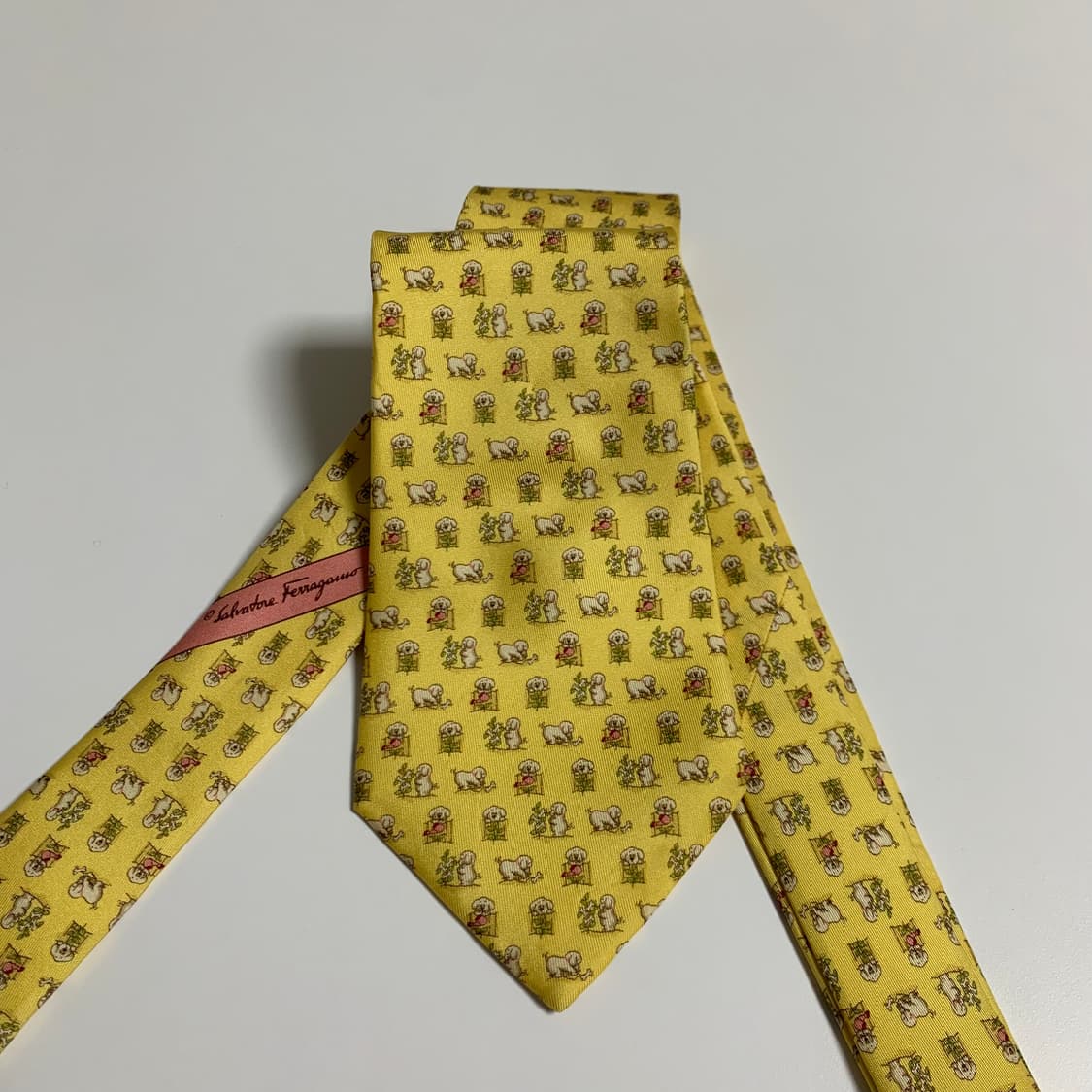 살바토레 페레가모 명품넥타이 이태리 100실크 최상급 도그패치 상품이미지9