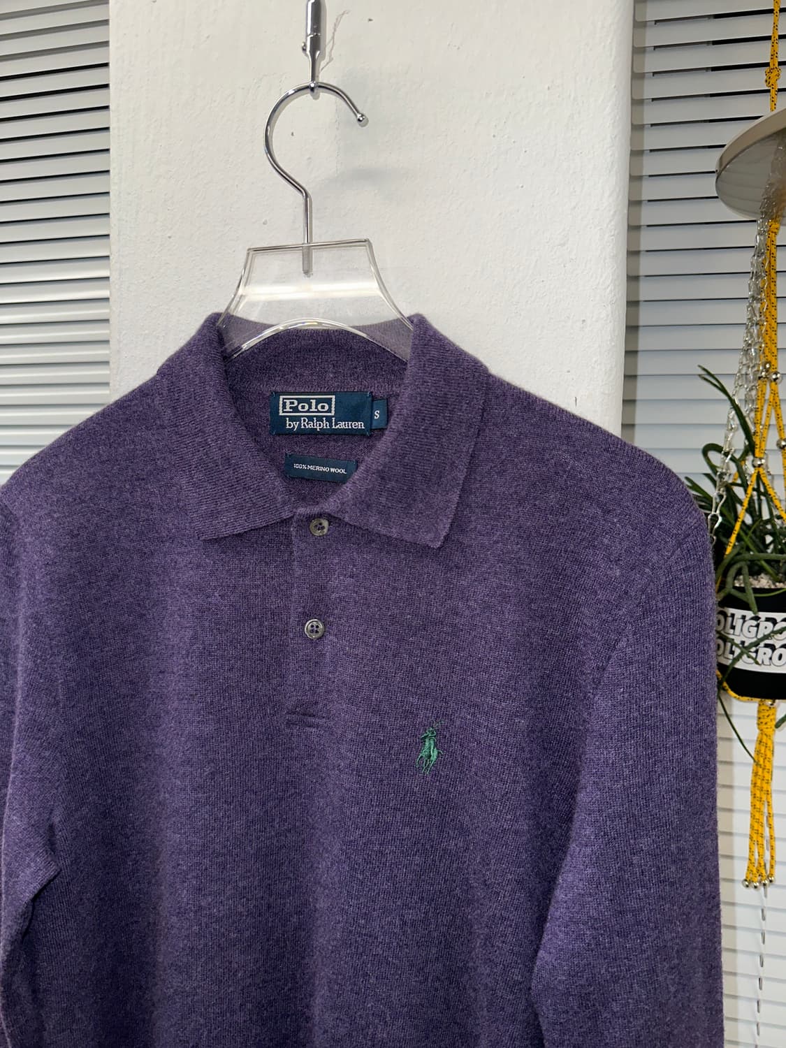 폴로 메리노울 퍼플 카라 니트  상품이미지3
