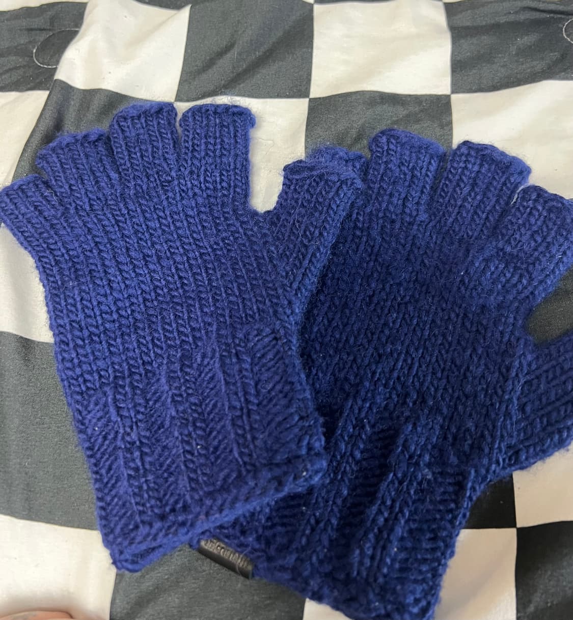 인필더디자인 핑거리스 100%울장갑(블루) 상품이미지2