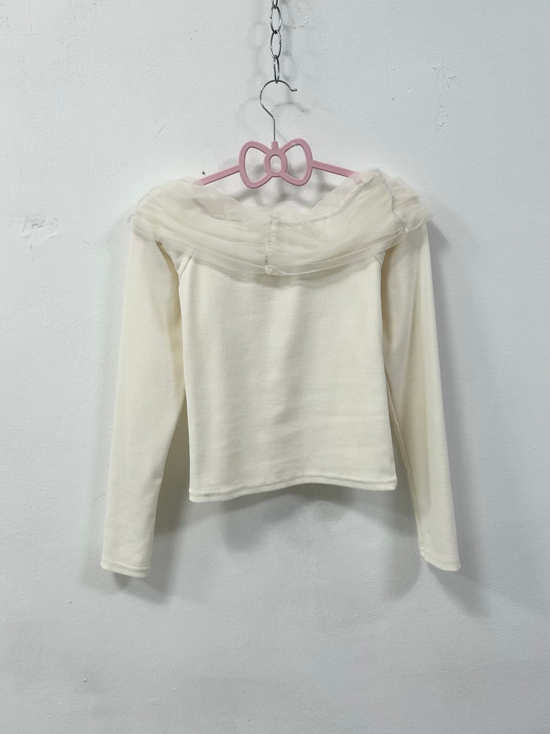 [YOUYI] 로걀 쉬폰 레이스 오프숄더 탑 상품이미지4