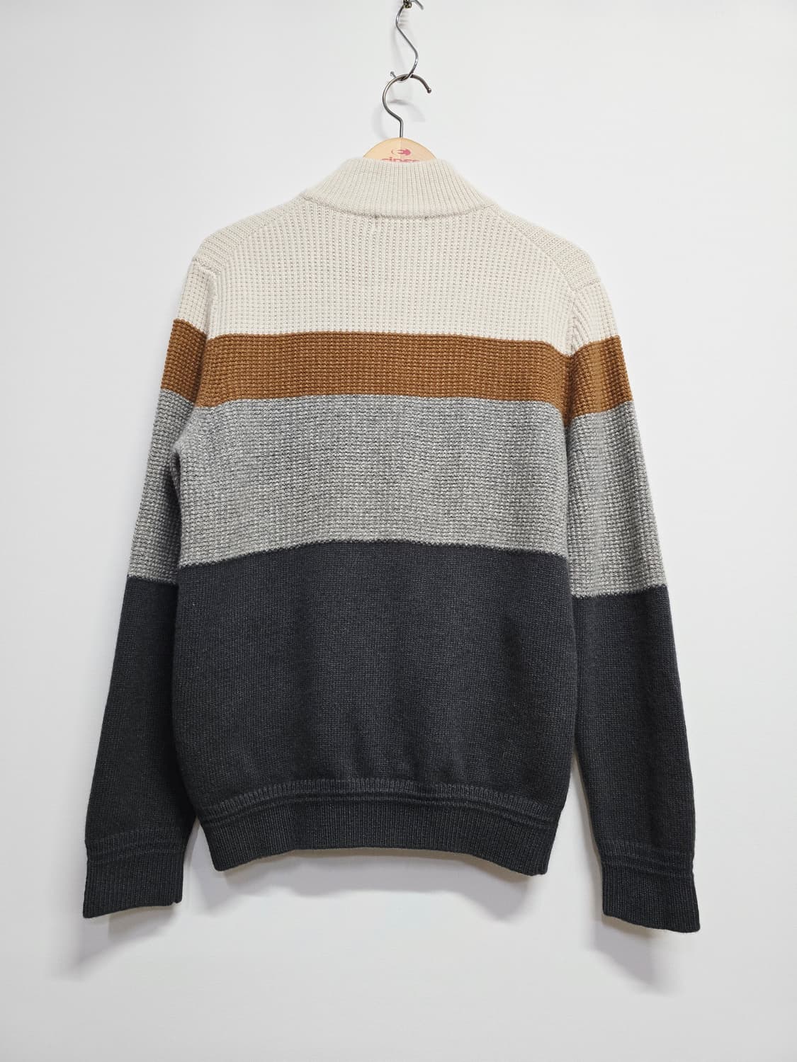 헤지스 컬러블록 니트 집업 가디건100 상품이미지5