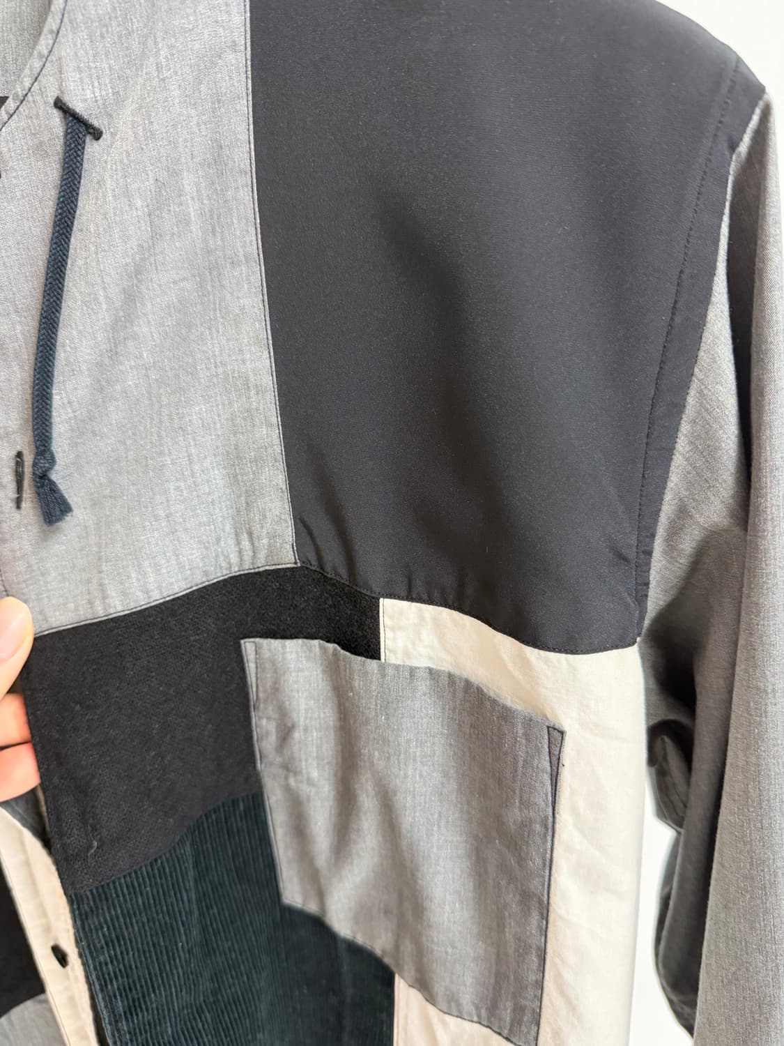 꼼데가르송 블랙 패치워크 후드자켓 XL레어개체 상품이미지4