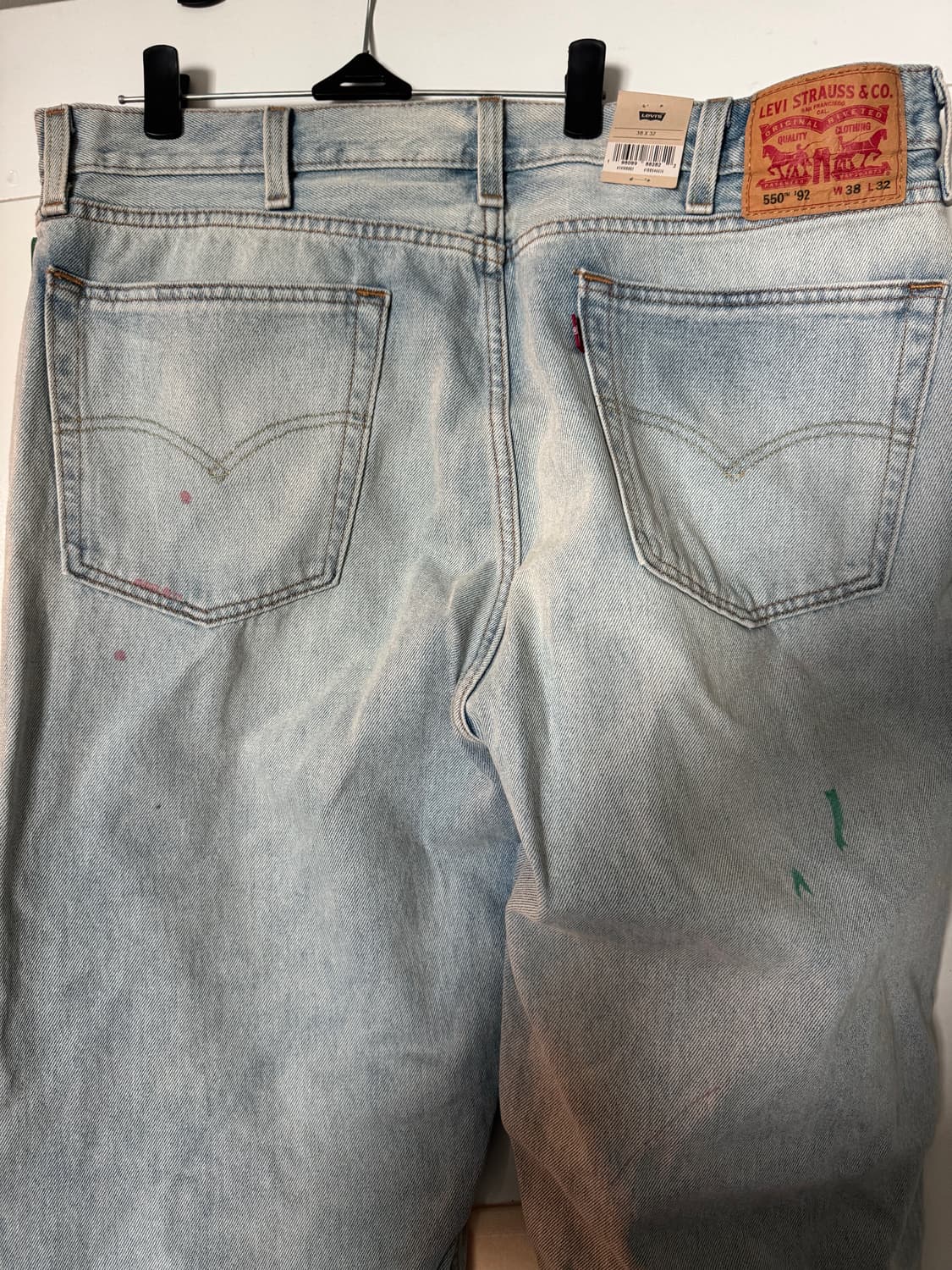 리바이스 페인팅 연청 데님팬츠 550 38사이즈 새제품 상품이미지5