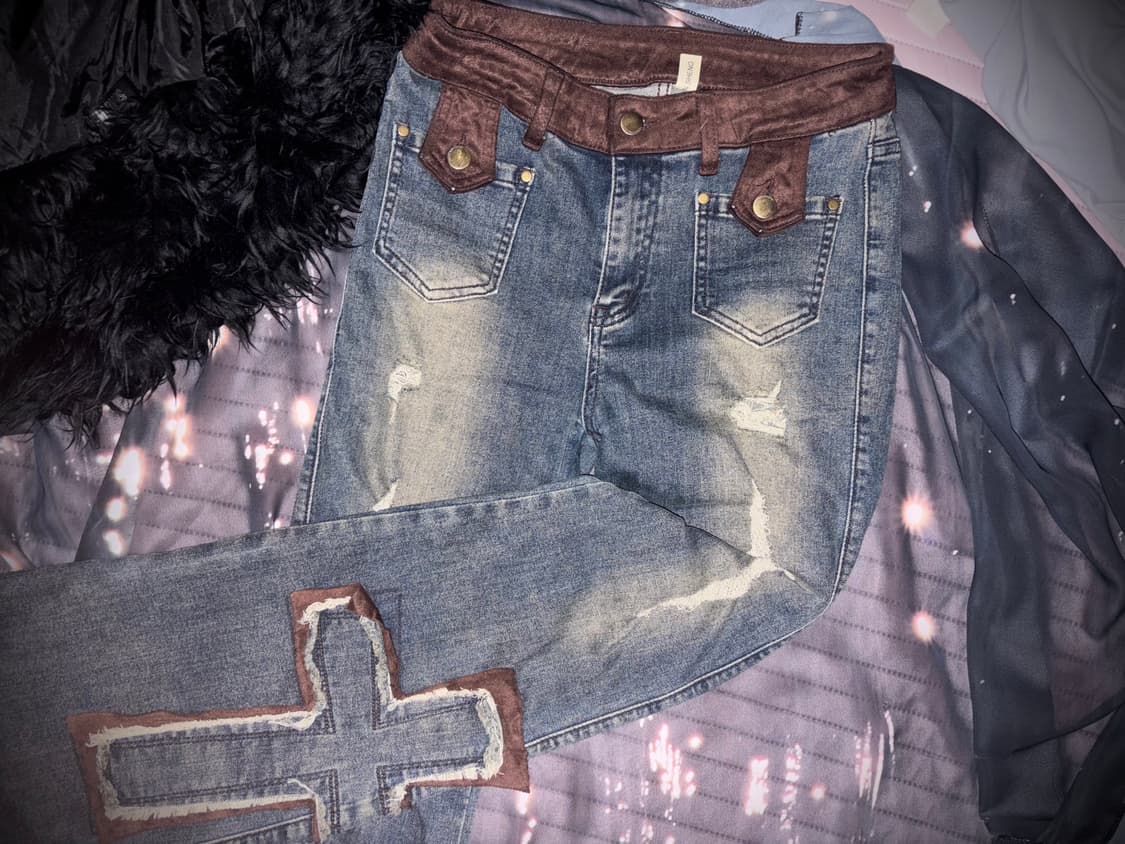 에이블리 보세 y2k 빈티지 무드 진청 부츠컷 상품이미지1