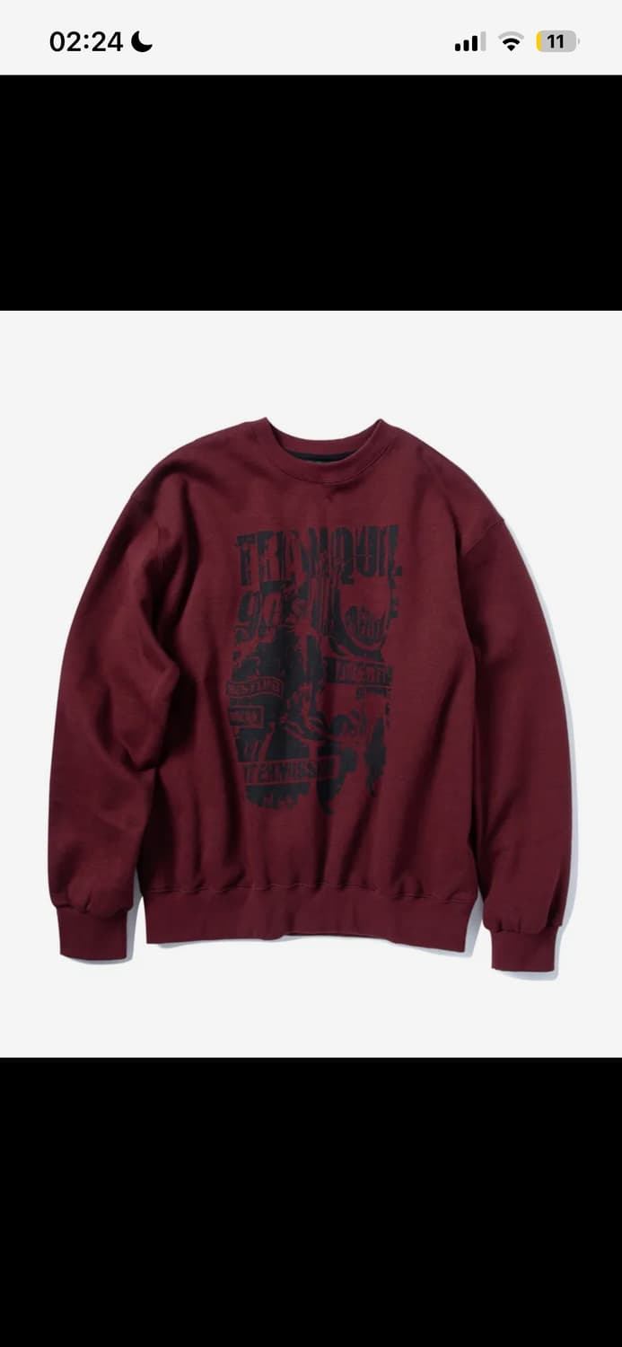 슈퍼서브 버건디 맨투맨 상품이미지1