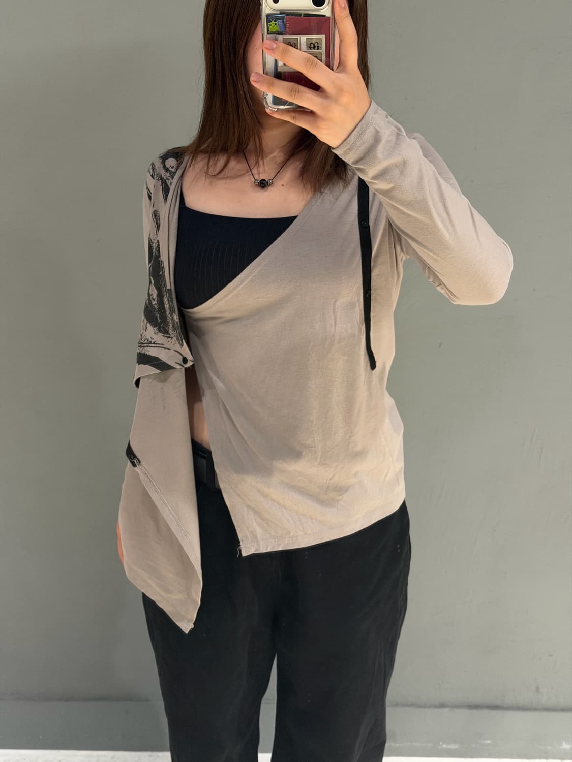 Side snap design printing cardigan 상품이미지6