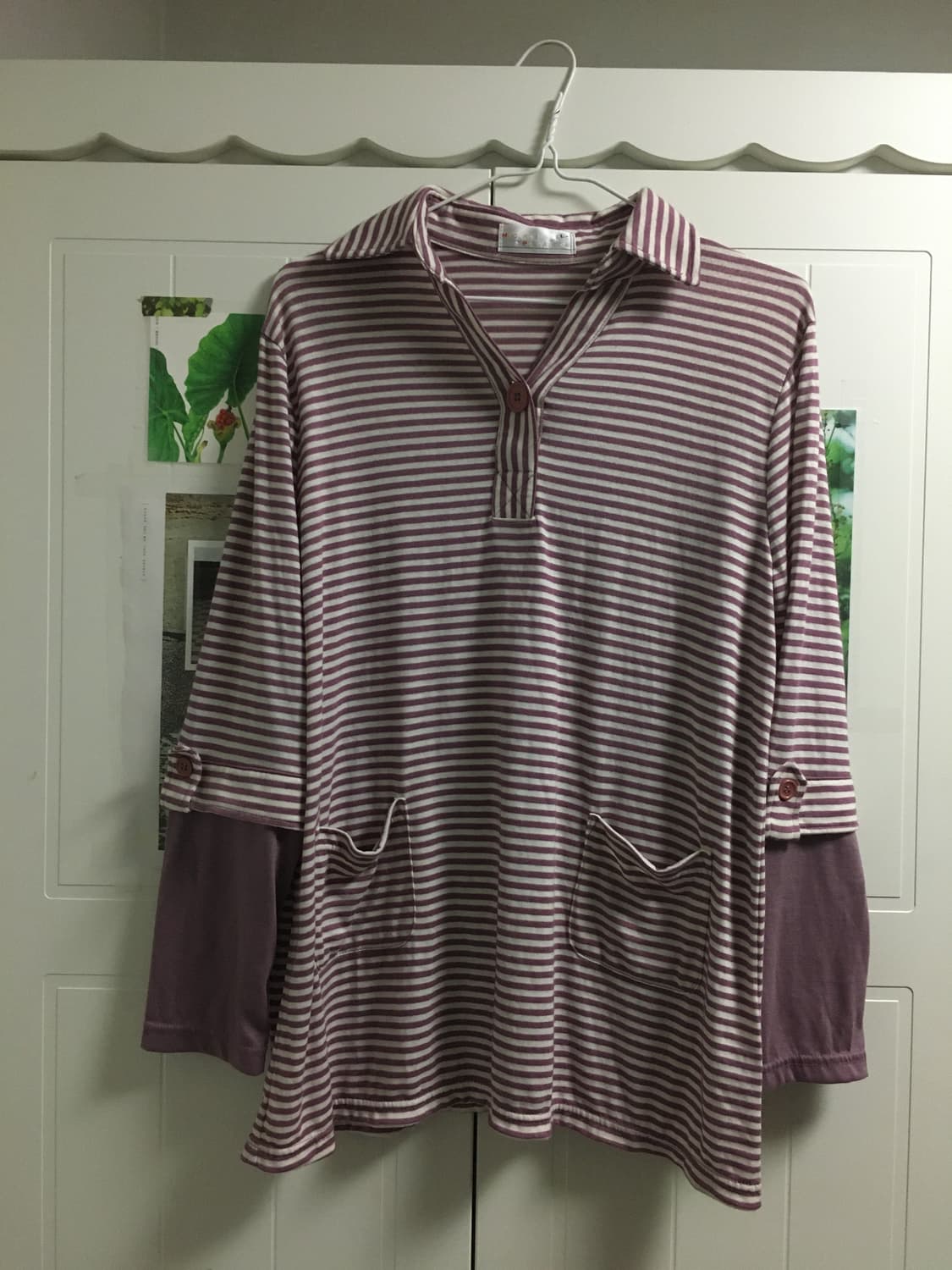 빈티지 레이어드 뮤트퍼플 하구미 모리걸 아오이유우 폴라티 상품이미지4