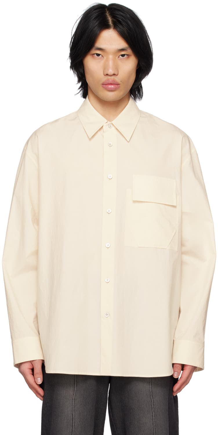 솔리드옴므 오버핏 페이퍼셔츠 베이지 상품이미지1
