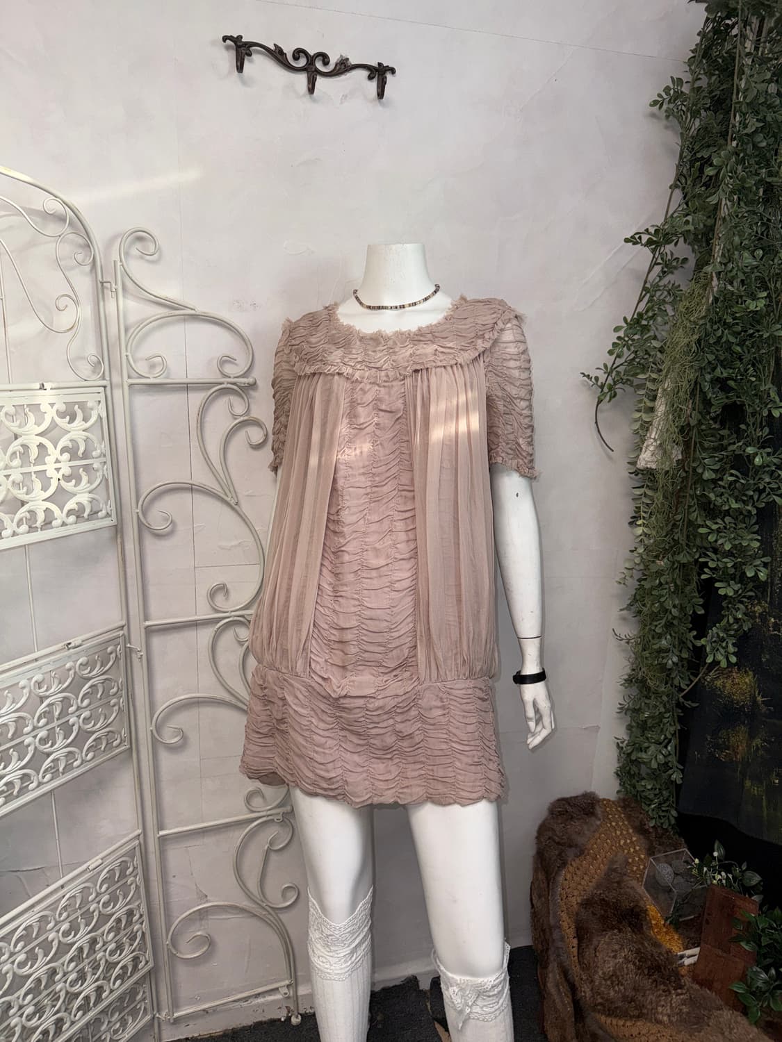 Indi pink fairy shirring ruffle silk ops 상품이미지2