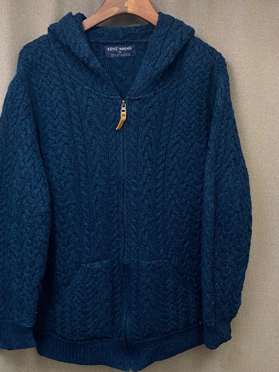 빈티지 usa 헤비 니트 후드 집업  상품이미지2