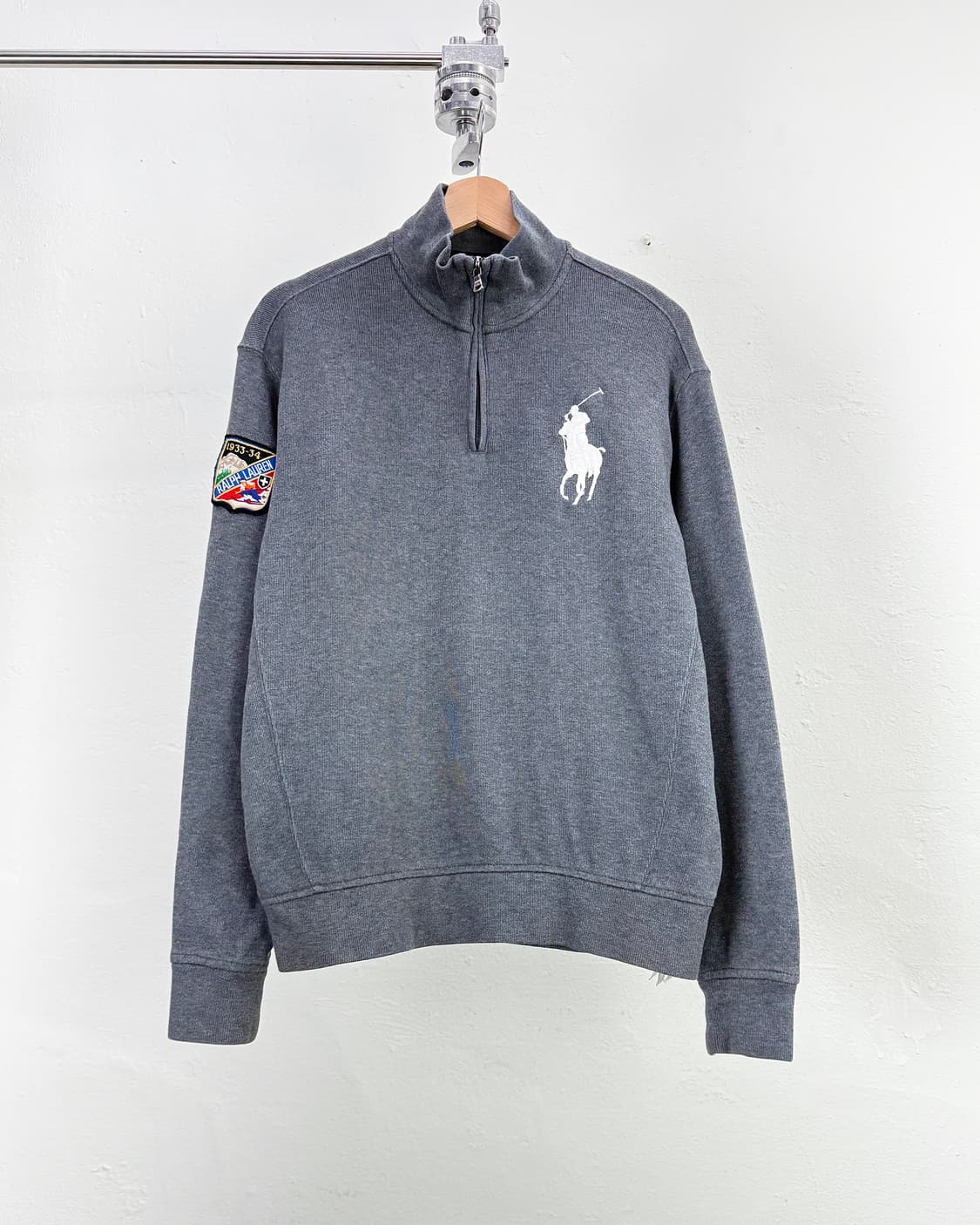 폴로 랄프로렌 그레이 빅 포니 스키 와펜 하프 집업 니트 상품이미지1