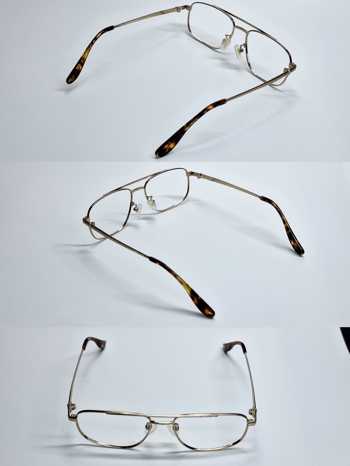 90s 일본 빈티지/DUNO J-3132 골드 투브릿지 에비에이터 안경테 상품이미지9