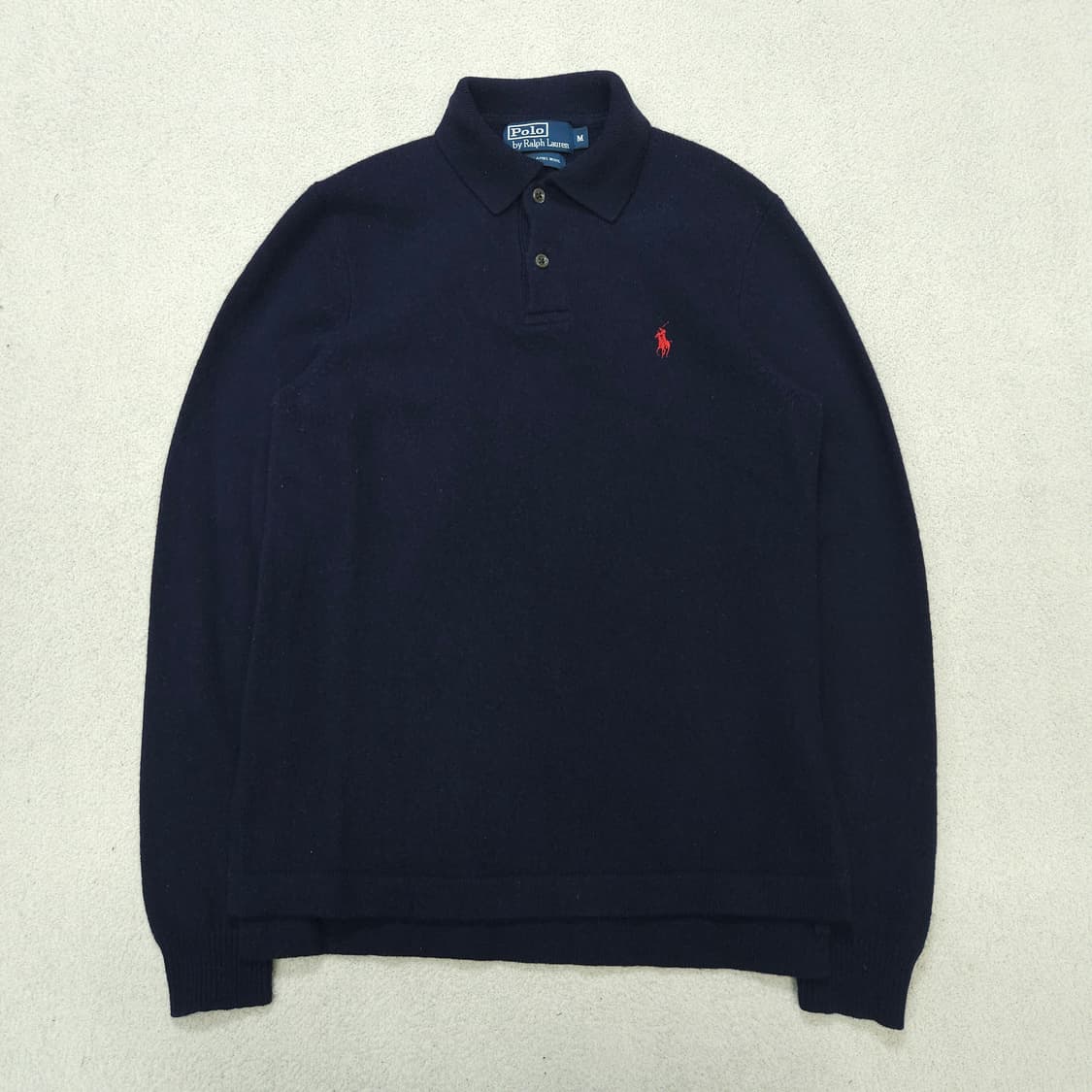 폴로 랄프 로렌 카라넥 램스울 니트 M 네이비 상품이미지1