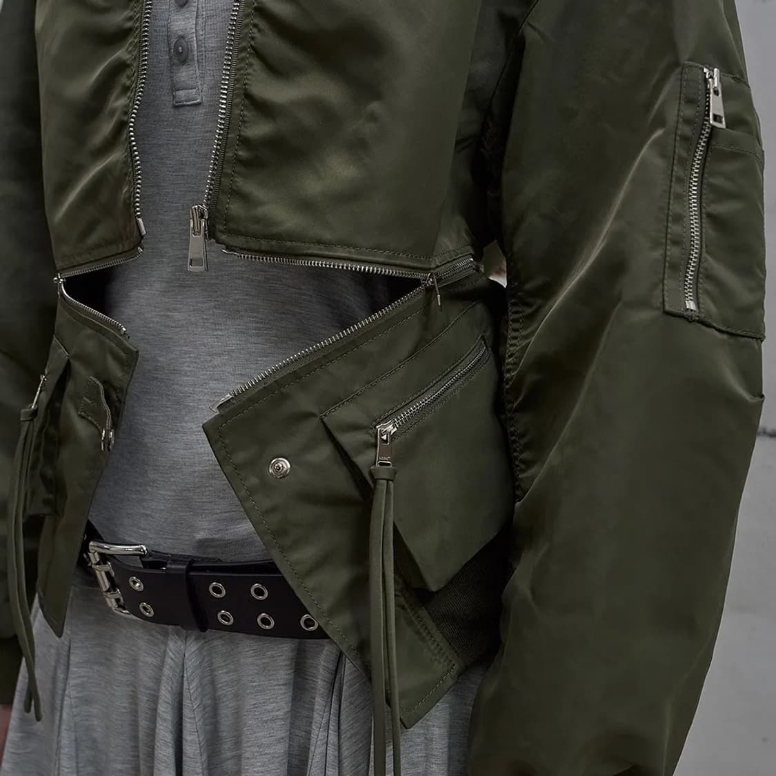 LCDC TM 엘씨디씨 티엠 디테쳐블 포켓 봄버 블루종 카키  OS 상품이미지4