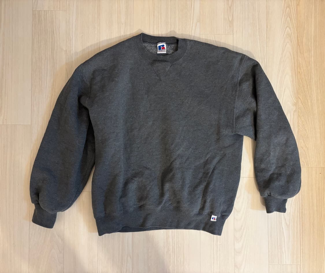 90s russell sweatshirts usa 러셀 스웻셔츠 차콜 상품이미지1