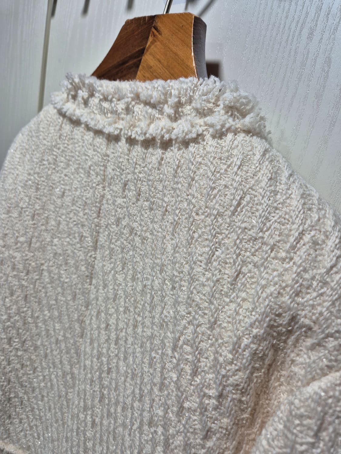 (세일)(새상품)아이보리 트위드 자켓 금장 단추 상품이미지9