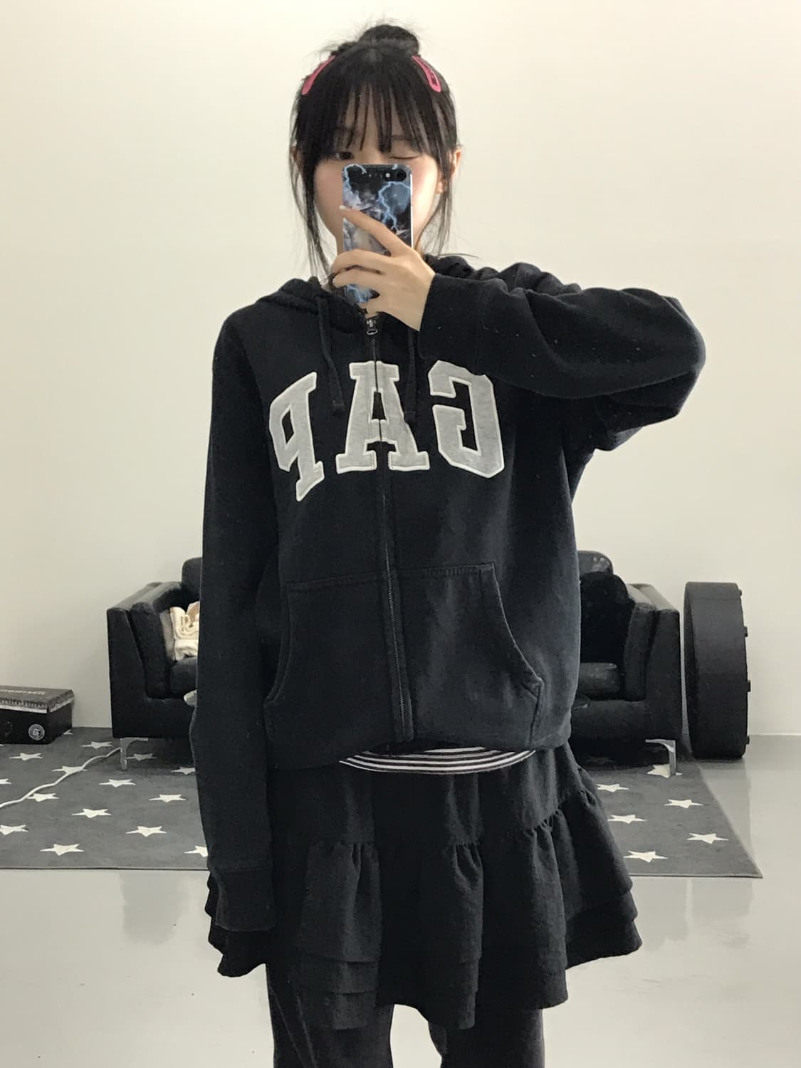 Gap Black Graphic Zip Up Hoodies 상품이미지1