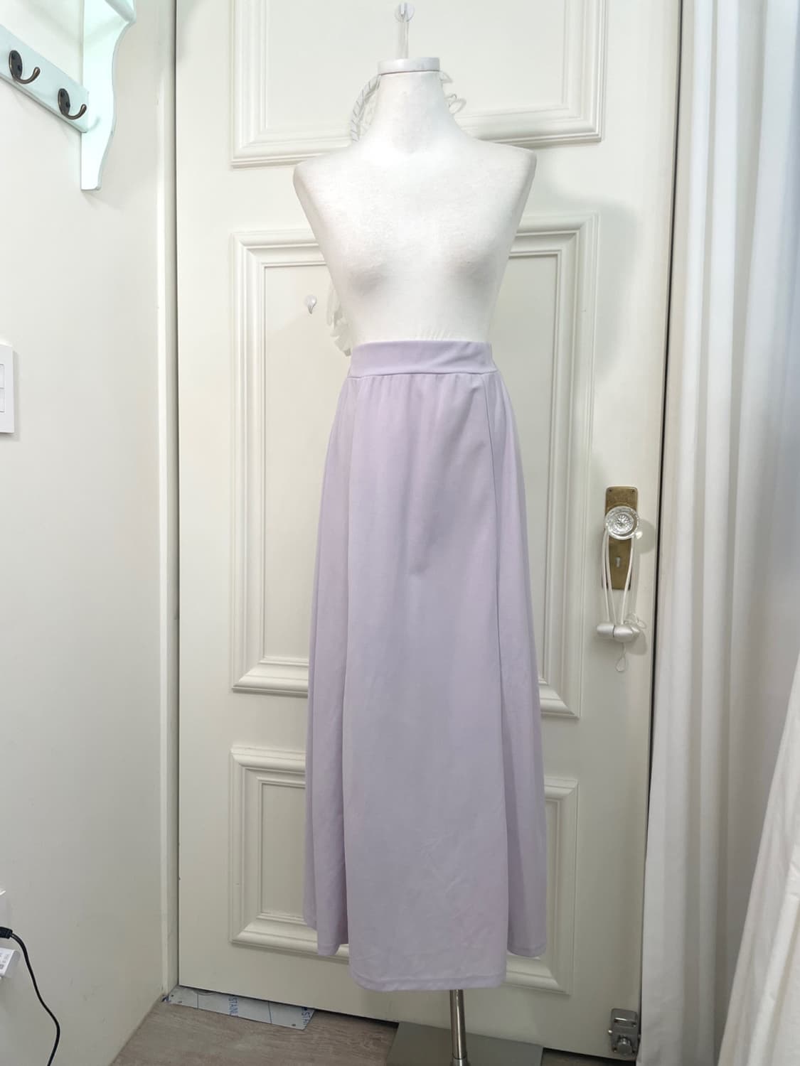 lavender a-line banding long skirt 상품이미지1