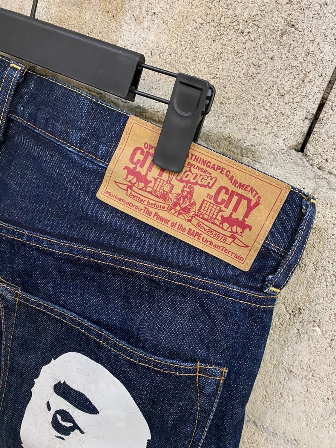 베이프 사루 헤드 데님 팬츠 상품이미지8