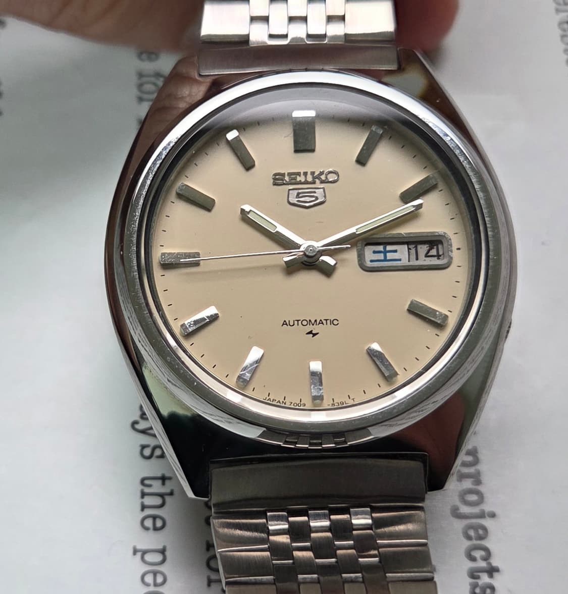 빈티지 세이코 한자 데이데이트 샌드 베이지 7009 뻐뻐시 브레이슬릿 v 상품이미지1