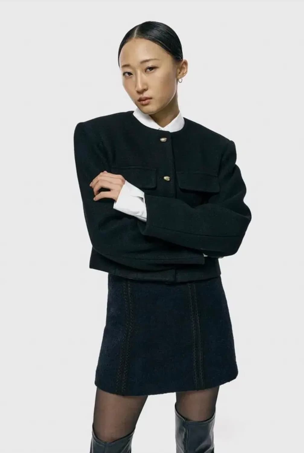 아르카익 ARCHAIC tape mini skirt_black 상품이미지3