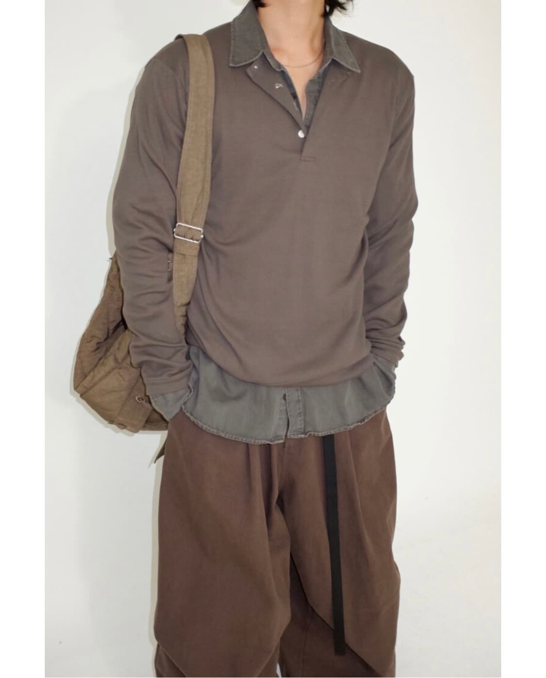 브라운 색상 헨리넥 급처합니다!!  상품이미지2