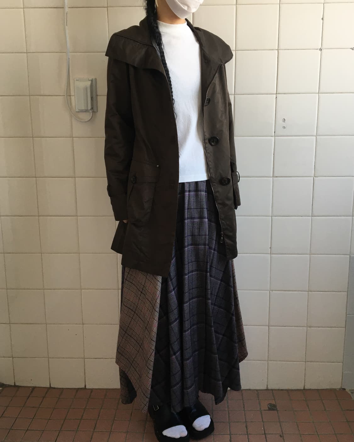 Belted glossy high neck jacket 상품이미지7