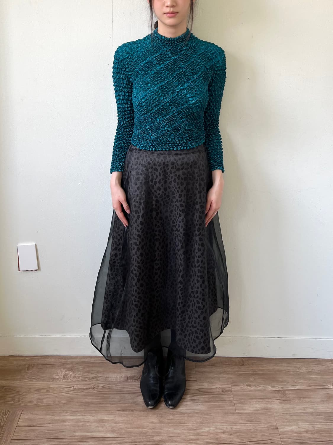 Japan vtg 플리츠 탑 상품이미지7