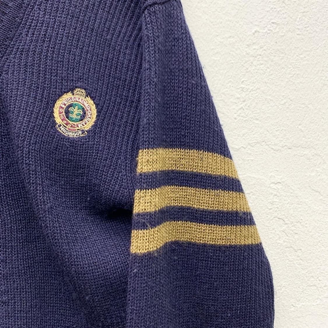 맥그리거 네이비 로고 울 니트 가디건  상품이미지3