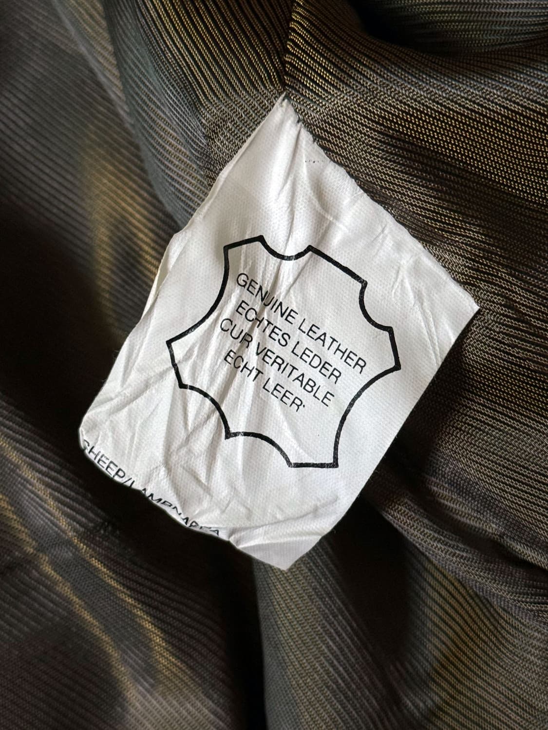 90s 블랙 쉽스킨 레더 모토 봄버 자켓 (105) 상품이미지6