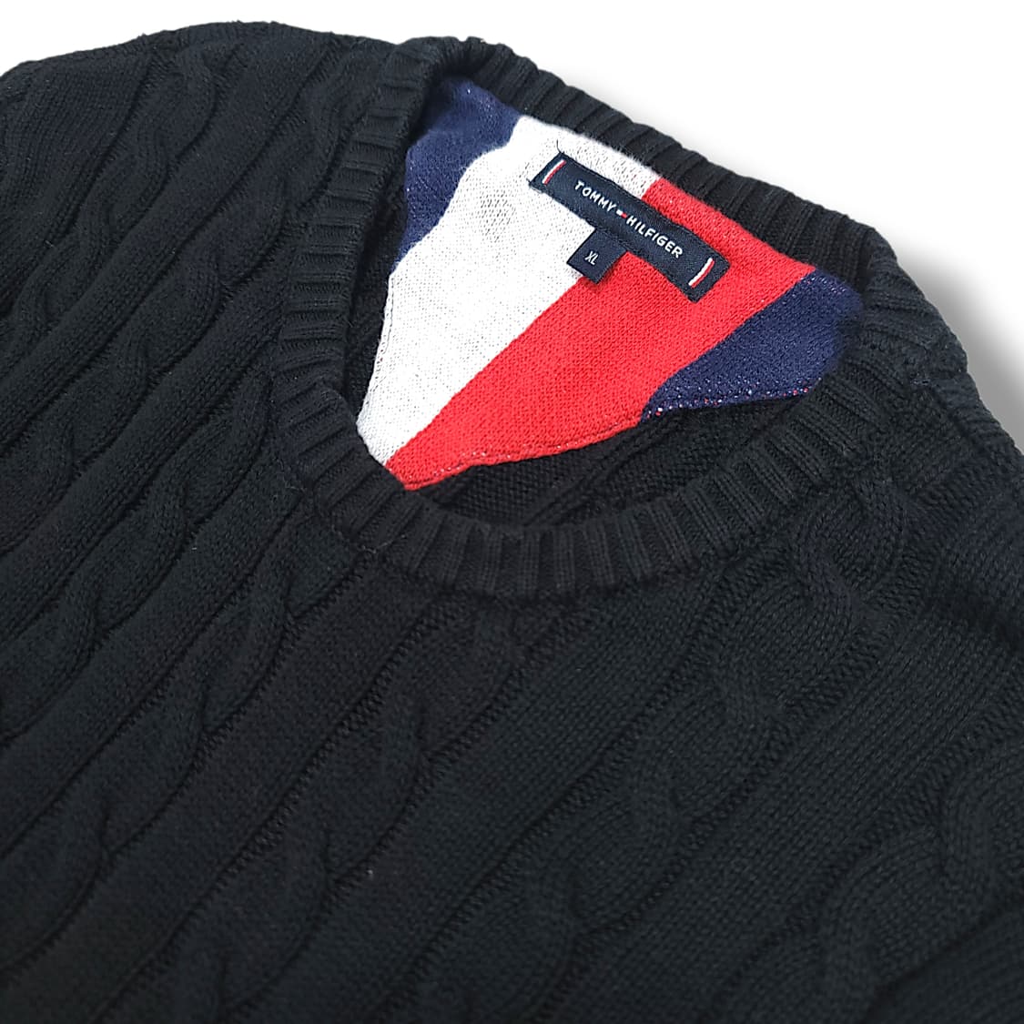 [XL] 타미힐피거 블랙 클래식 케이블 니트 상품이미지7