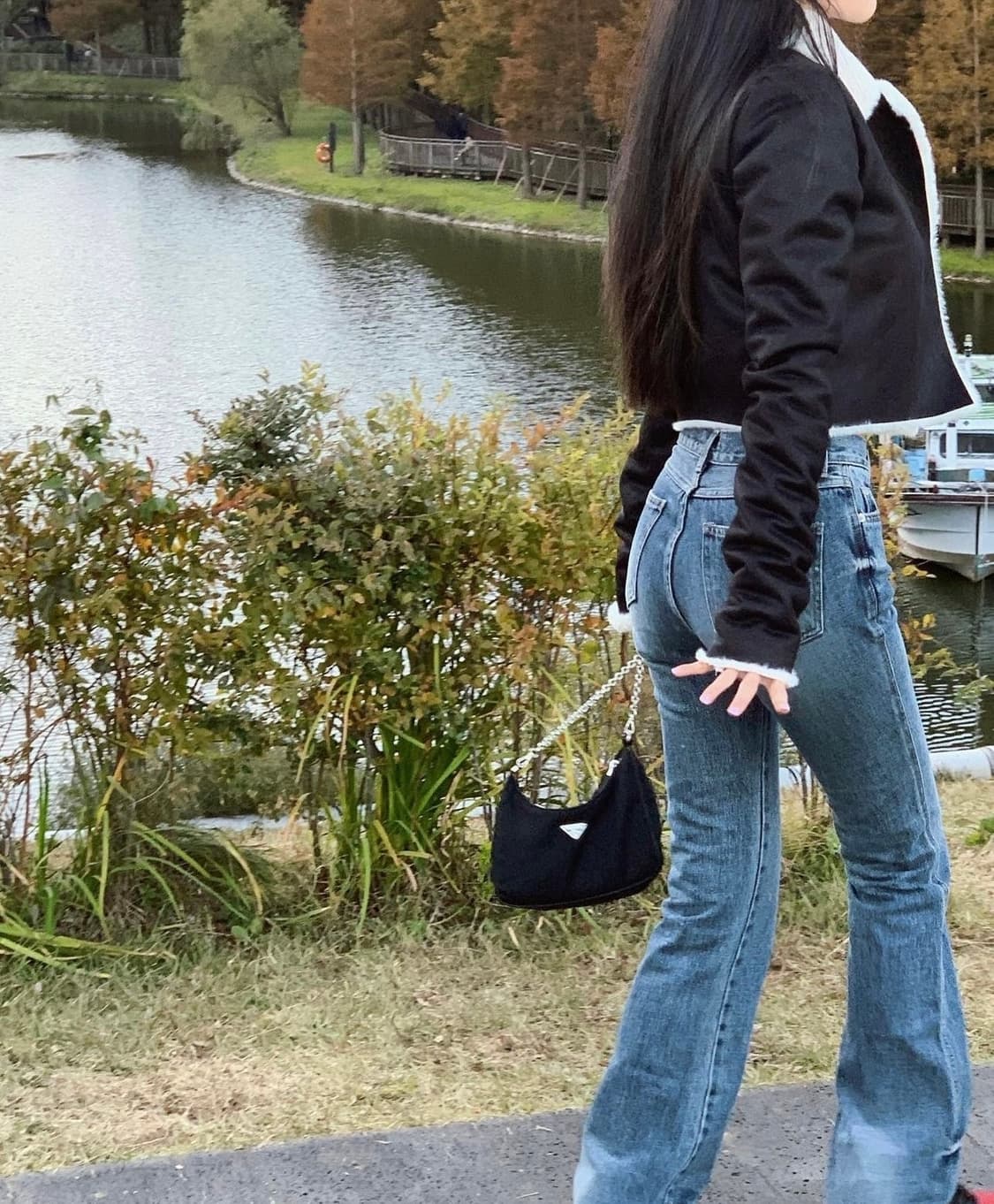 페일제이드 시어링 자켓 무스탕 블랙 상품이미지4