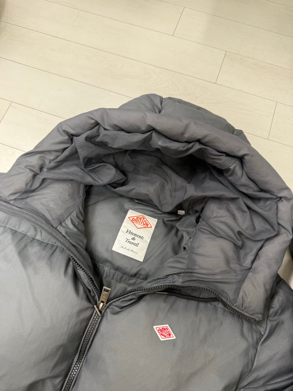 단톤 마이크로 립스탑 패딩 그레이 M 사이즈 100-103 사이즈감  구 상품이미지3