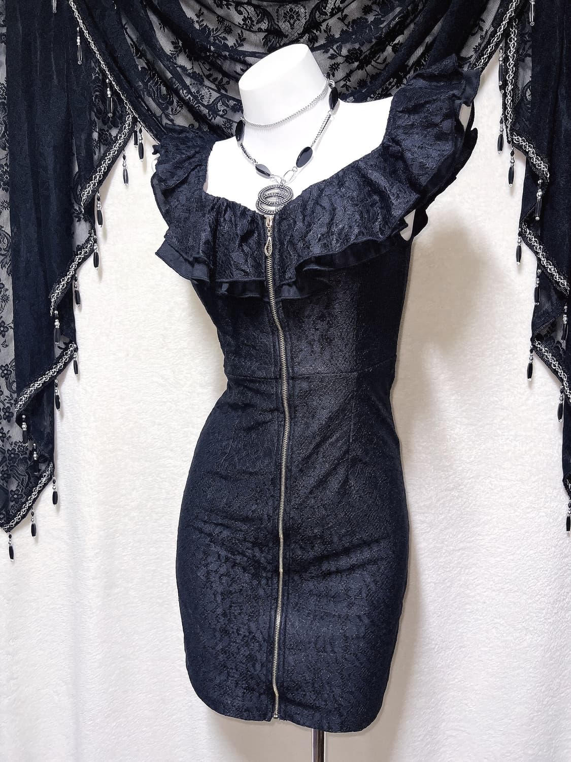 로맨틱고딕 오네갸루 프릴레이스 오프숄더 아게하 원피스 드레스 히메 섹시 상품이미지6