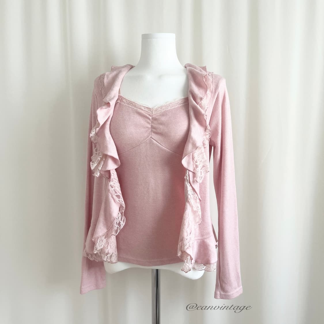 pink ruffle lace 2pcs set  상품이미지5