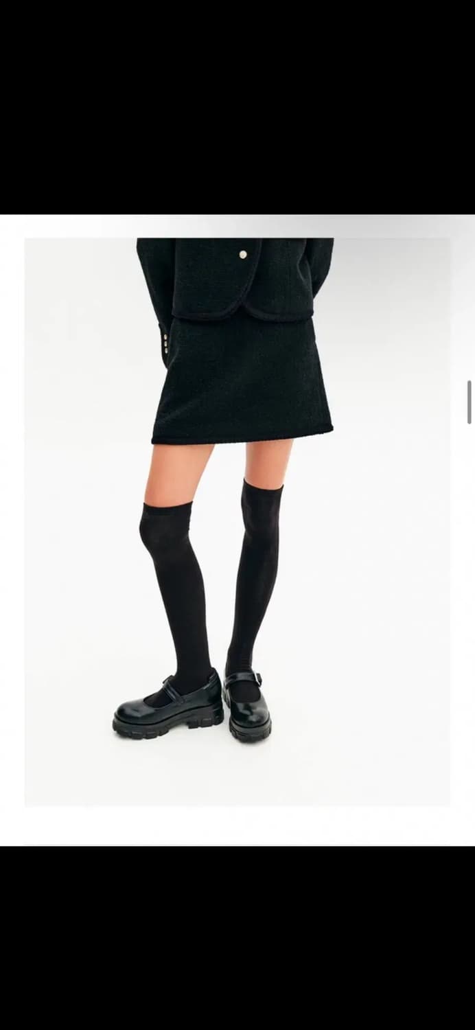 룩캐스트 블랙 울 미니 스커트 상품이미지2