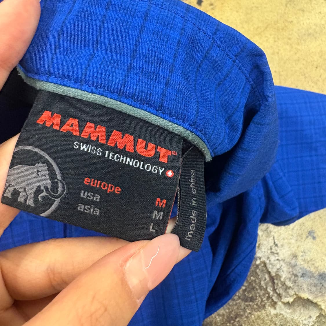 [정품/M] 마무트 블루 체크패턴 반팔 셔츠 b14 상품이미지5