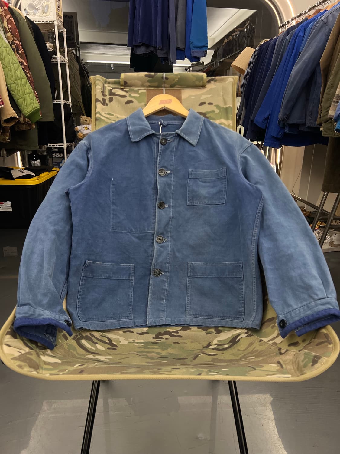 OLD VINTAGE HARD FADED FRENCH 빈티지프렌치워크자켓 상품이미지1