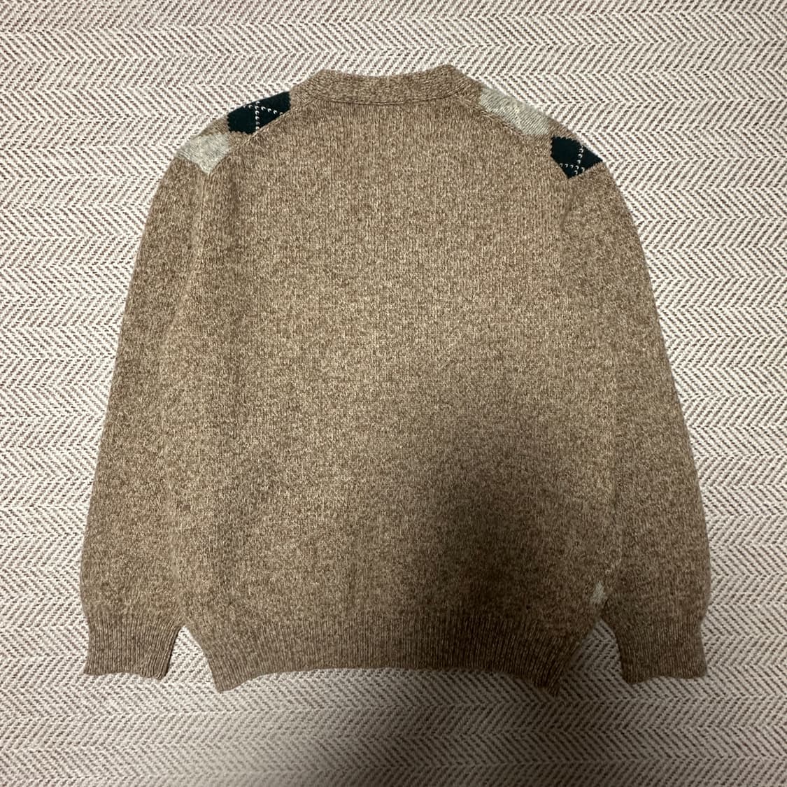 PAPAS wool knit argyle cardigan 상품이미지2